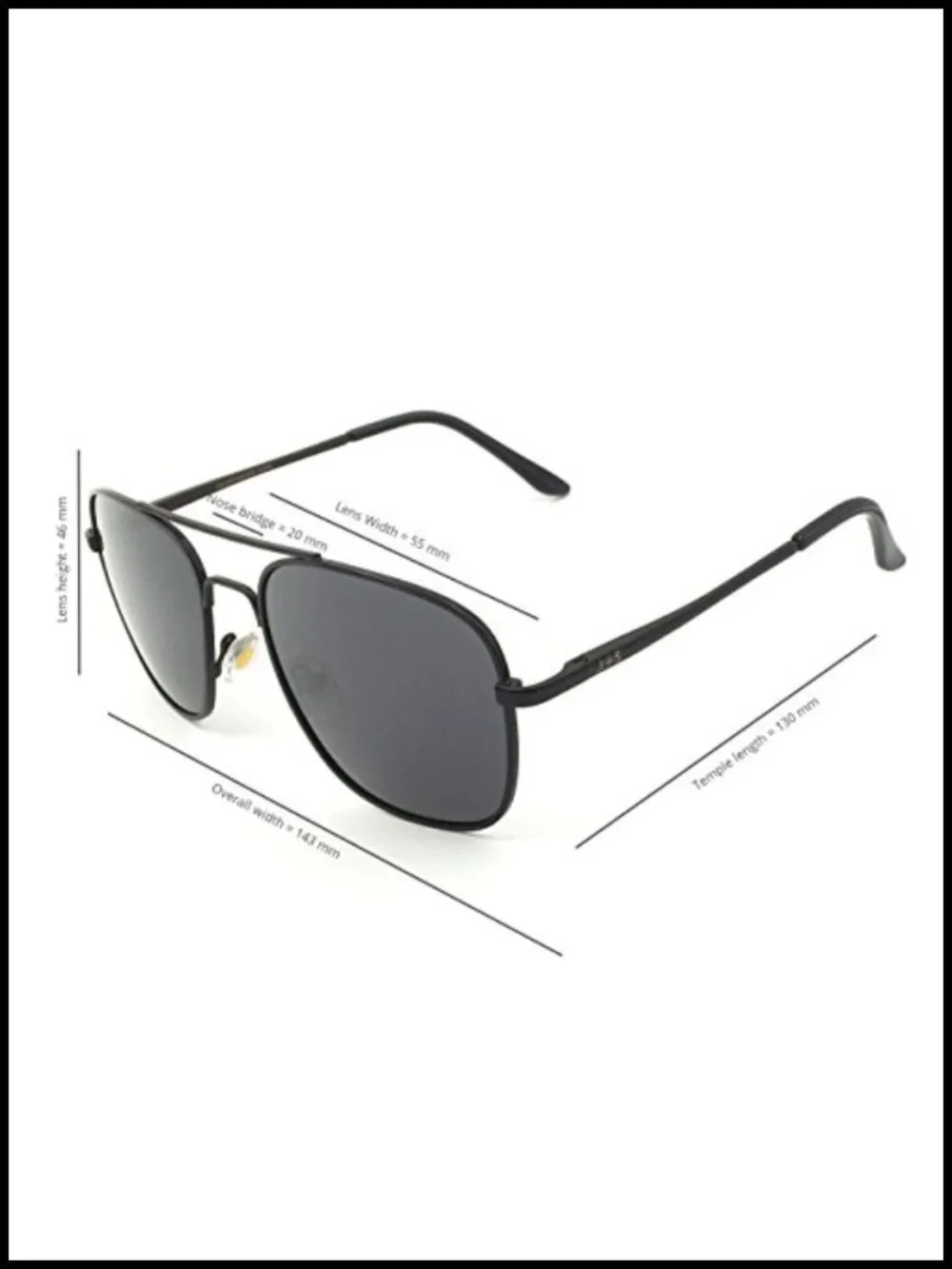 Polarized Square Aviator Sunglasses with UV400 Protection